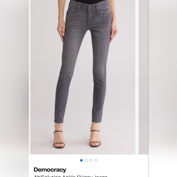 Democracy Denim - Democracy Gray Ab'Solution Ankle Skinny Jeans